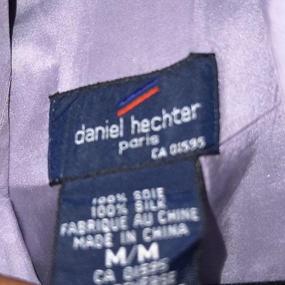 Vintage Daniel Hechter  lilac silk long sleeve shirt blouse with pockets - Picture 3 of 14